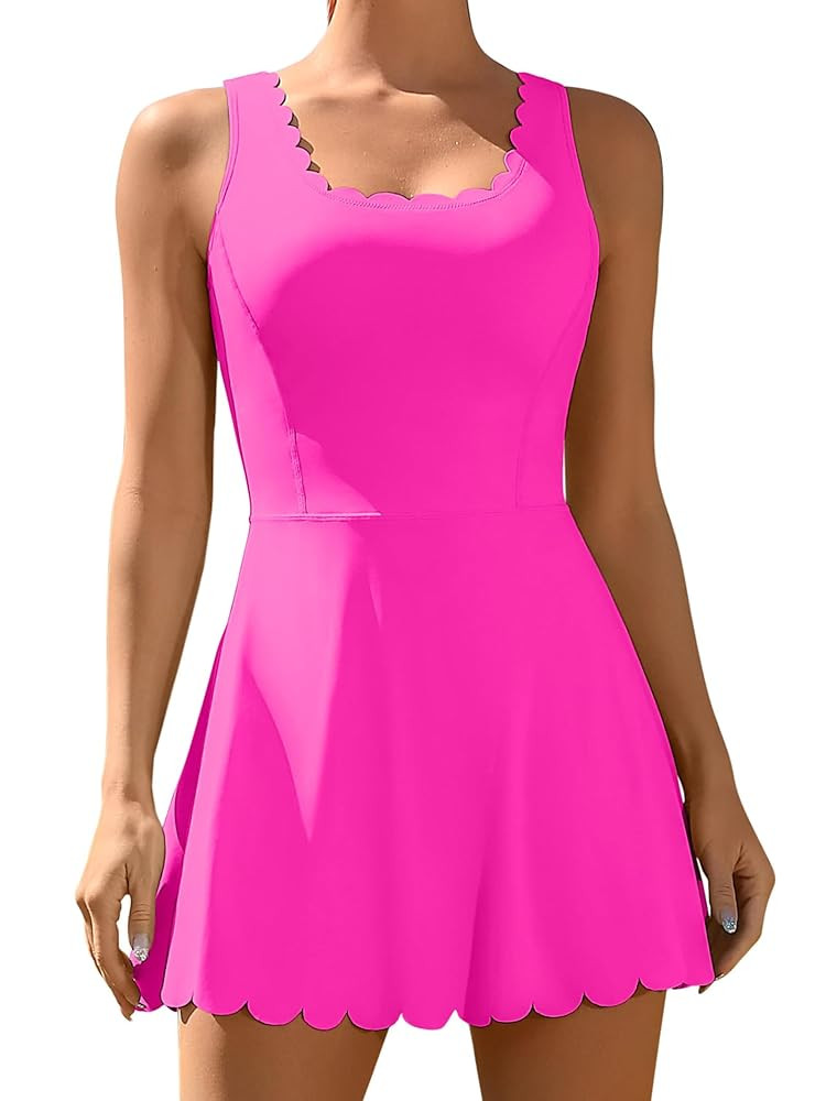 ATTRACO Women Tennis Dress with Shorts Workout Golf Skirts with Pockets Athletic Dresses | Amazon (US)