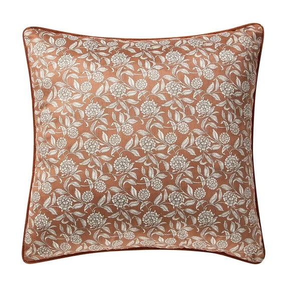 My Texas House 20 in x 20 in Ginger Floral Velvet Decorative Pillow | Walmart (US)