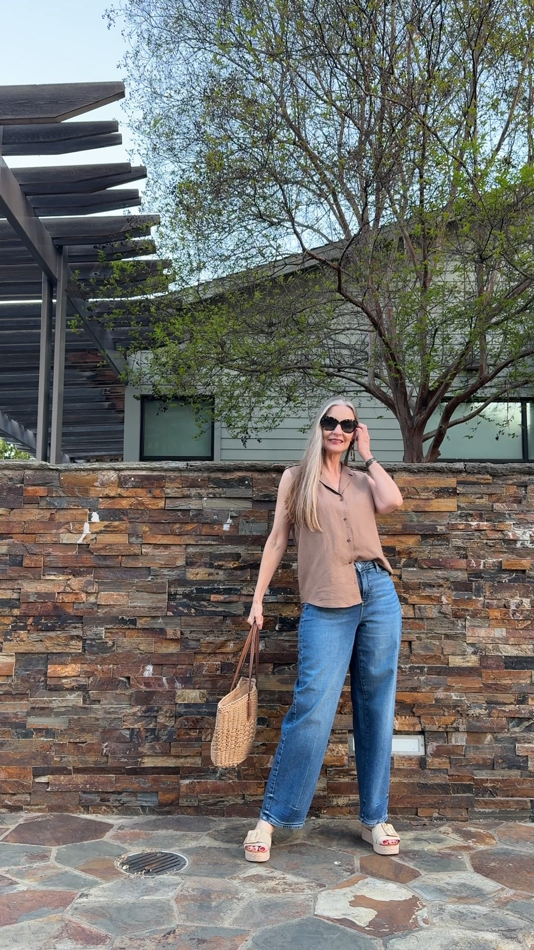 Simple summer style, minimalist style, effortless style. Size down 1 size in the jeans.

#LTKOver40 #LTKSeasonal #LTKdayinmylife
