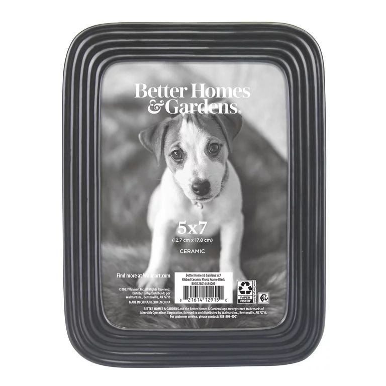 Better Homes & Gardens 5x7 Ceramic Tabletop Frame, Black | Walmart (US)