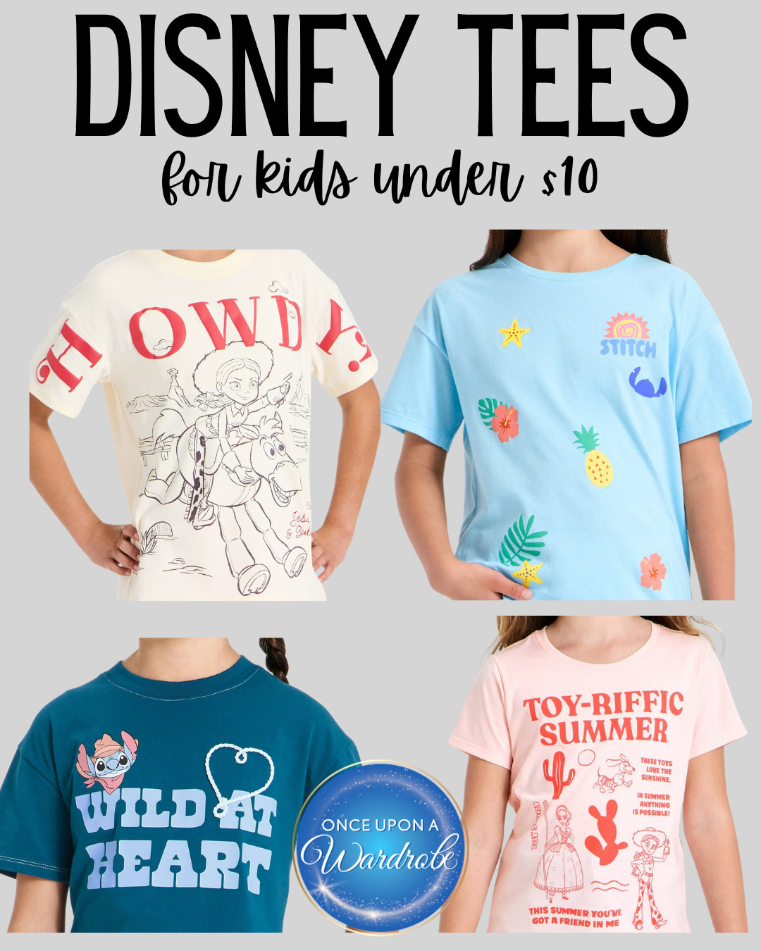 Disney tees for kids under $10! These are such cute budget-friendly finds for Disney trips, park days, Disney Cruise outfits, movie nights, and everyday summer outfits. Perfect for easy Disney outfits for kids without spending a ton. 

 #LTKSaleAlert #LTKTravel #LTKKids