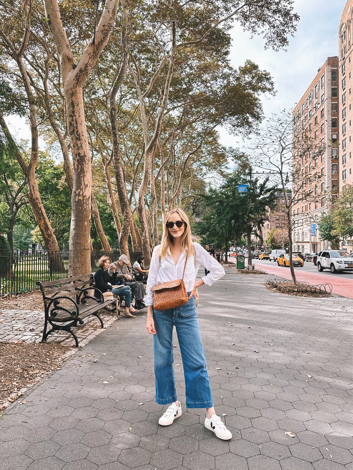 The Colette Denim Cropped Wide-Leg Jeans by Maeve