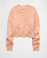 AE Cropped Crew Neck Bow Sweater | American Eagle Outfitters (US & CA)