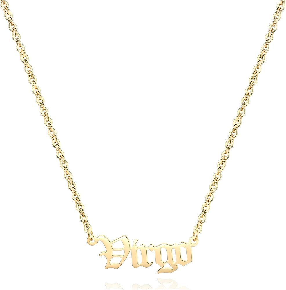 Aimber 18K Gold Plated Astrology Necklace for Women Jewelry,12 Zodiac Pendant Horoscope Constellatio | Amazon (US)