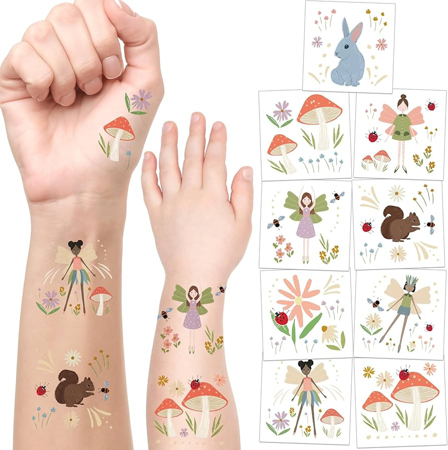Cheerland 108 pcs Woodland Fairy Temporary Tattoo Stickers for Girls Enchanted Forest Birthday Pa... | Amazon (US)