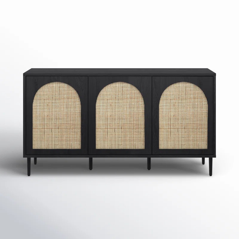 Castyn 56" Wide Rattan Door Sideboard with Adjustable Shelves | Wayfair North America