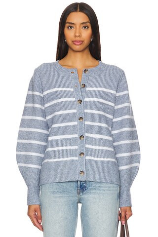 525 Josie Structured Stripe Cardigan in Flint Stone Multi from Revolve.com | Revolve Clothing (Global)
