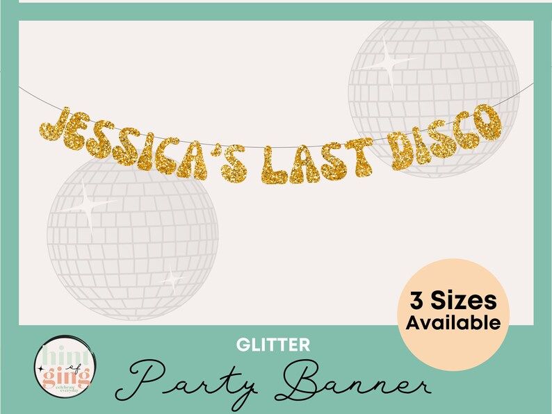 Last Disco Personalized Bachelorette Glitter Banner  Retro | Etsy | Etsy (US)