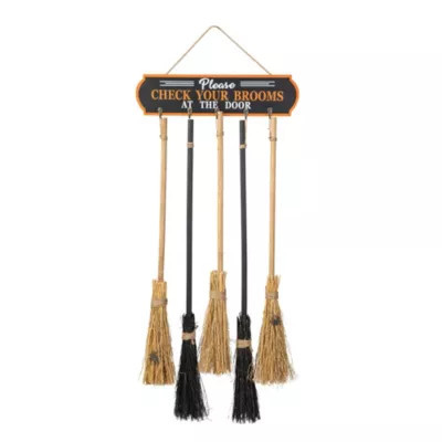 Glitzhome 42"H Halloween Wooden Brooms Parking Porch Decor(KD) | Belk