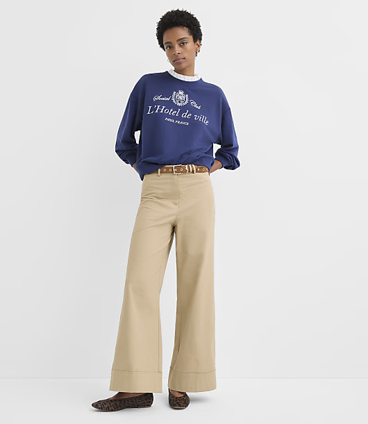 Loft Clean Wide Leg Pants in Stretch Cotton | LOFT