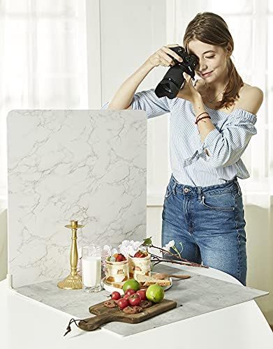2 PCS Boards Photo Backdrop for Flat Lay, Food Photography Background 24x24 Inch, BEIYANG (Marble... | Amazon (US)