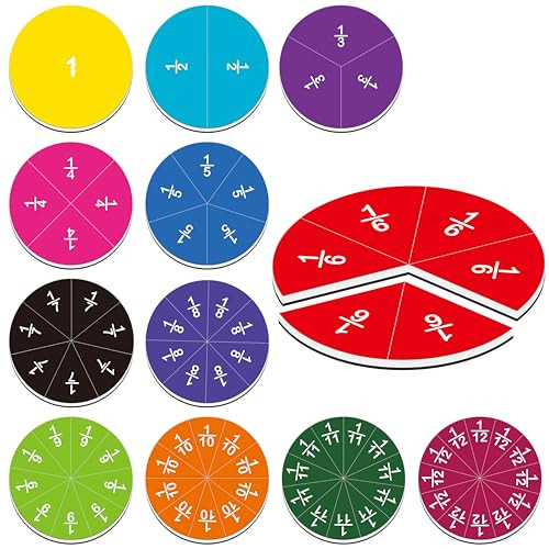 SpriteGru 78 PCS Magnetic Fraction Tiles, Educational Math Learning Manipulatives Set for Preschool Elementary School, Fraction Bar Set Educational Learning Tool Kit for Classroom, School Supplies | Amazon (US)