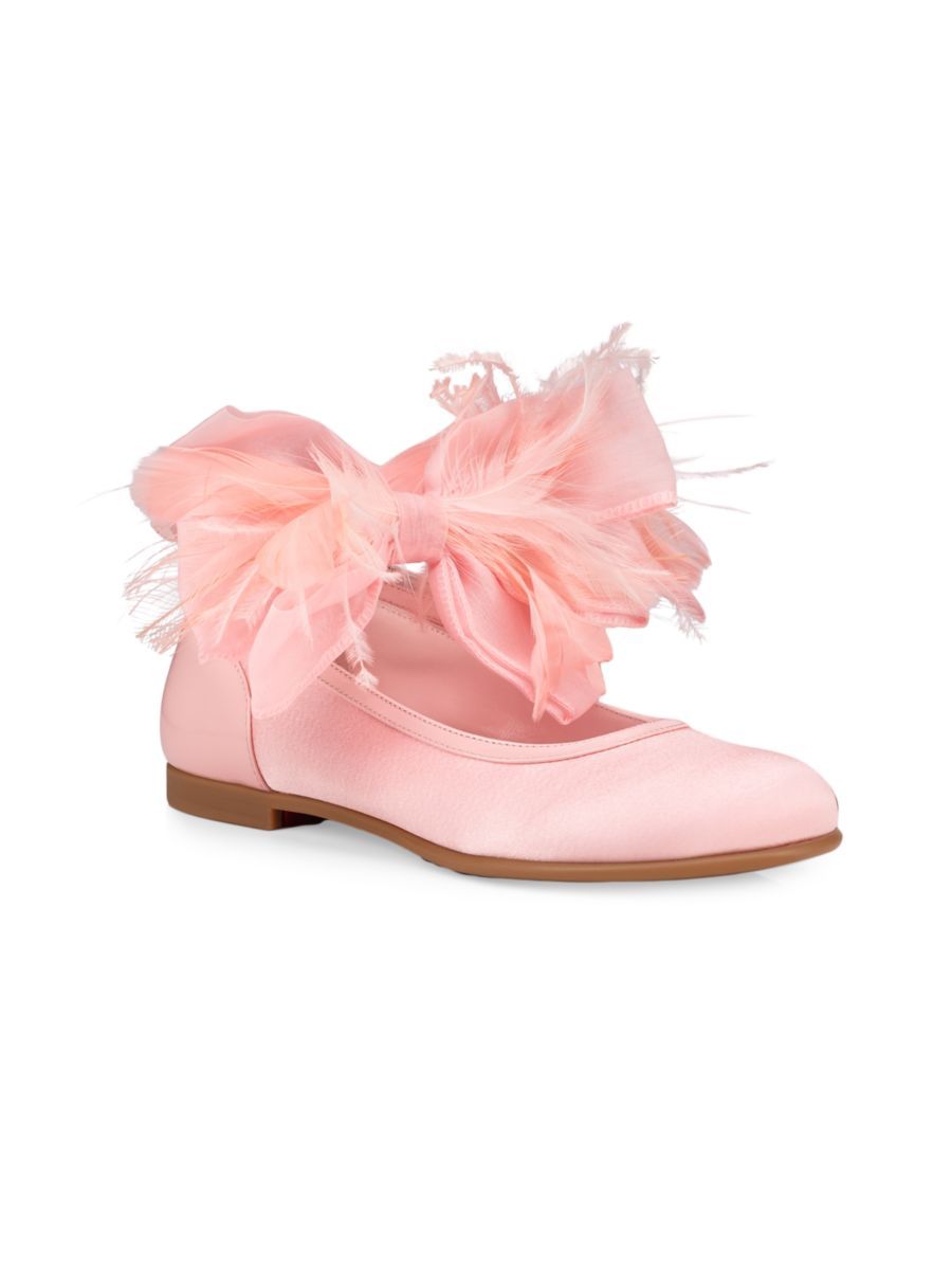 Little Girl's & Girl's Anemonina Feather Ballerina Flats | Saks Fifth Avenue