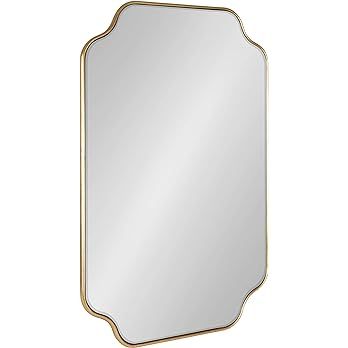 Kate and Laurel Plumley Glam Scalloped Wall Mirror, 24 x 36, Gold, Transitional Mirror Wall Decor | Amazon (US)