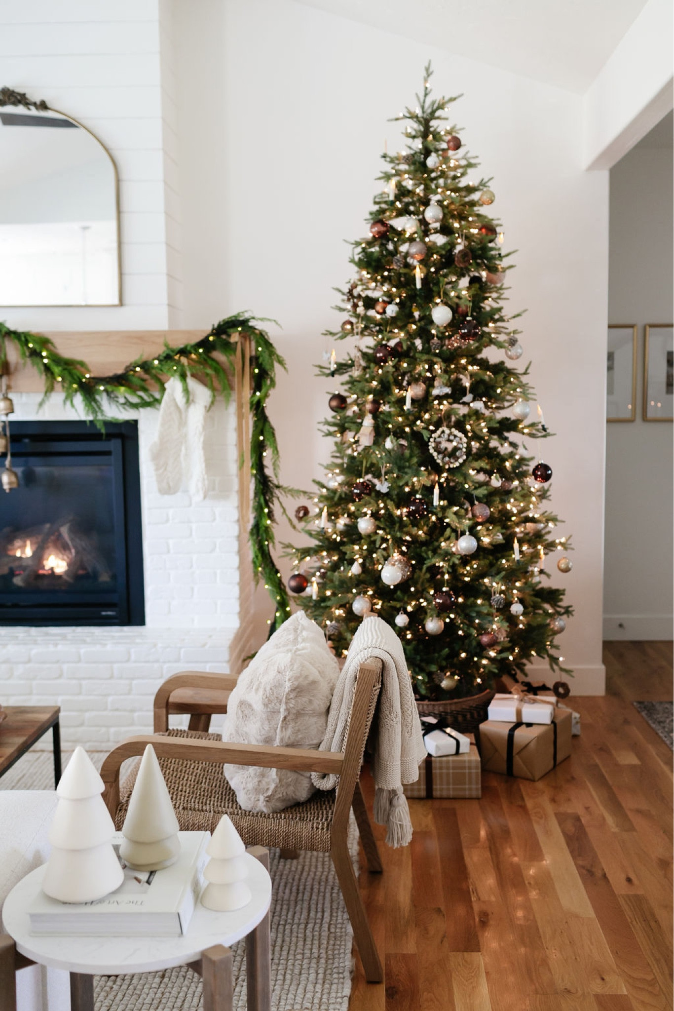 Slim Christmas tree, Christmas decor, faux Christmas tree, neutral Christmas decor, Christmas garland, living room decor 

#LTKHoliday #LTKfindsunder50 #LTKhome