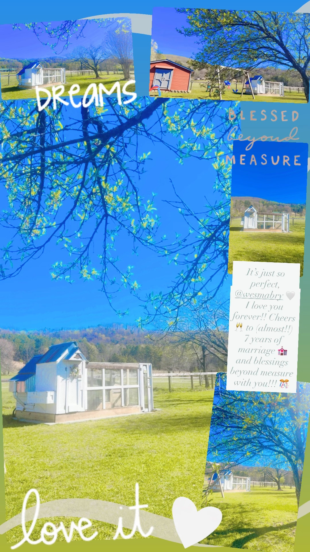 It’s just so perfect, @wesmabry 🤍 I love you forever!! Cheers 🥂 to (almost!!) 7 years of marriage 💒 and blessings beyond measure with you!!! 🎊