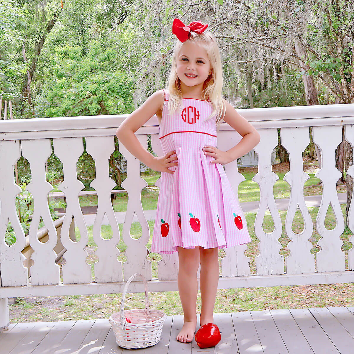 Smart Apple Pink Gingham Chloe Dress | Classic Whimsy