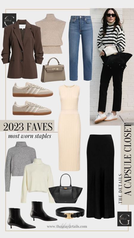 Most worn 2023

Varley Dress
Favorite Daughter slip skip
Adidas samba
Redone stove pipe jeans
Black boots
Reformation cashmere sweater
Frame brown blazer
DeMeiller tote

#LTKshoecrush #LTKitbag #LTKbeauty