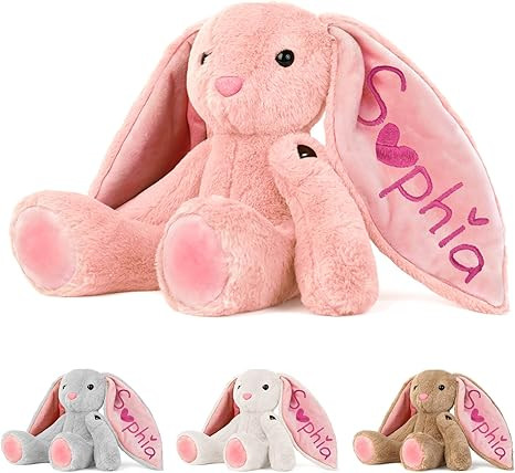 Personalized Bunny Plush for Kids Custom Bunny with Embroidered Name, Stuffed Animal for Toddler ... | Amazon (US)
