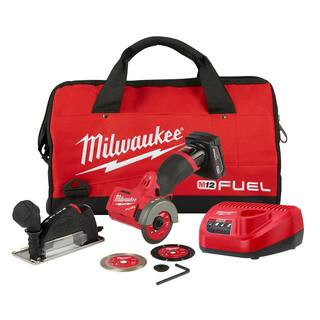 Milwaukee M12 FUEL 12V 3 in. Lithium-Ion Brushless Cordless Cut Off Saw Kit with One 4.0 Ah Batte... | The Home Depot