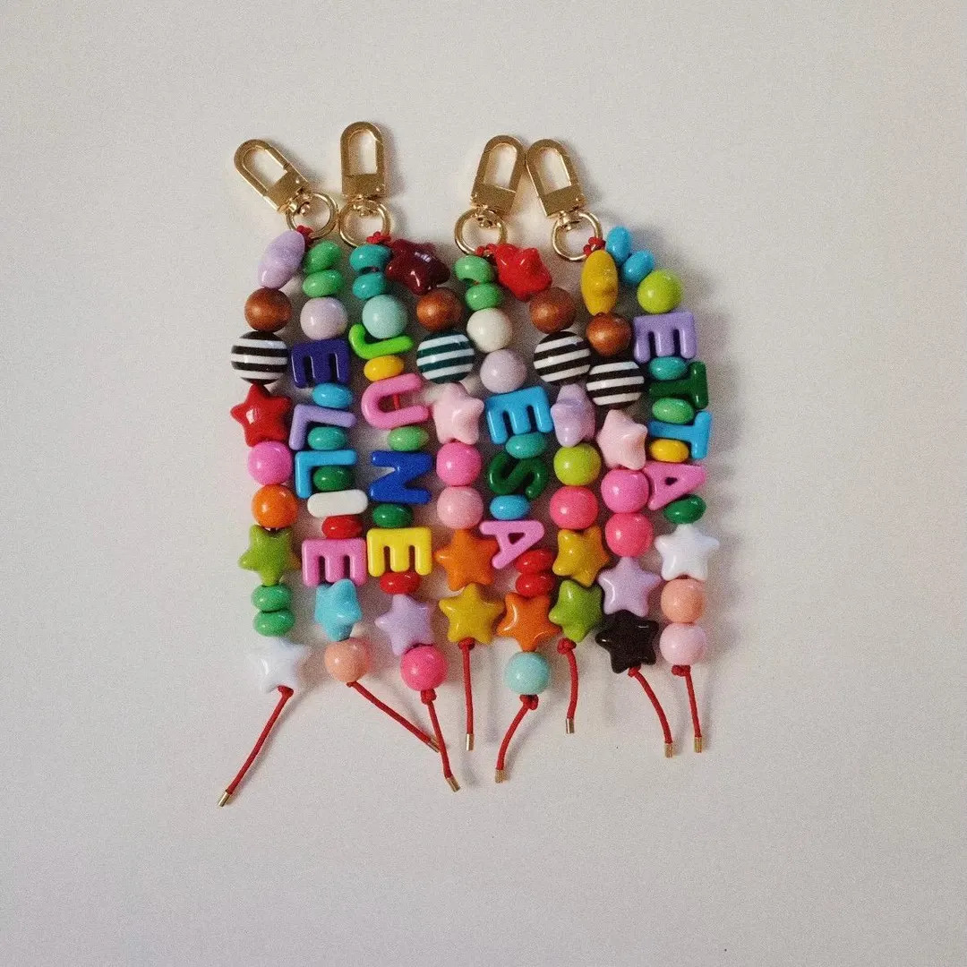 Personalized Name Letter Keychain Bag Charm With Gold Hardware - Etsy | Etsy (US)