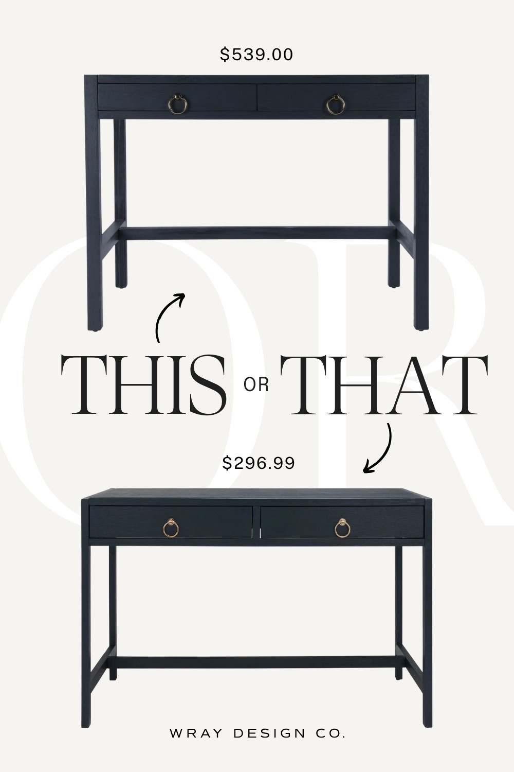 Your weekly look for less is here! Featuring a classic desk in navy, with two drawers and ring pulls. Will you splurge or are you buying the dupe? Let me know in the comments!

#LTKHome