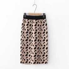 Leopard Print Knit Skirt | SHEIN