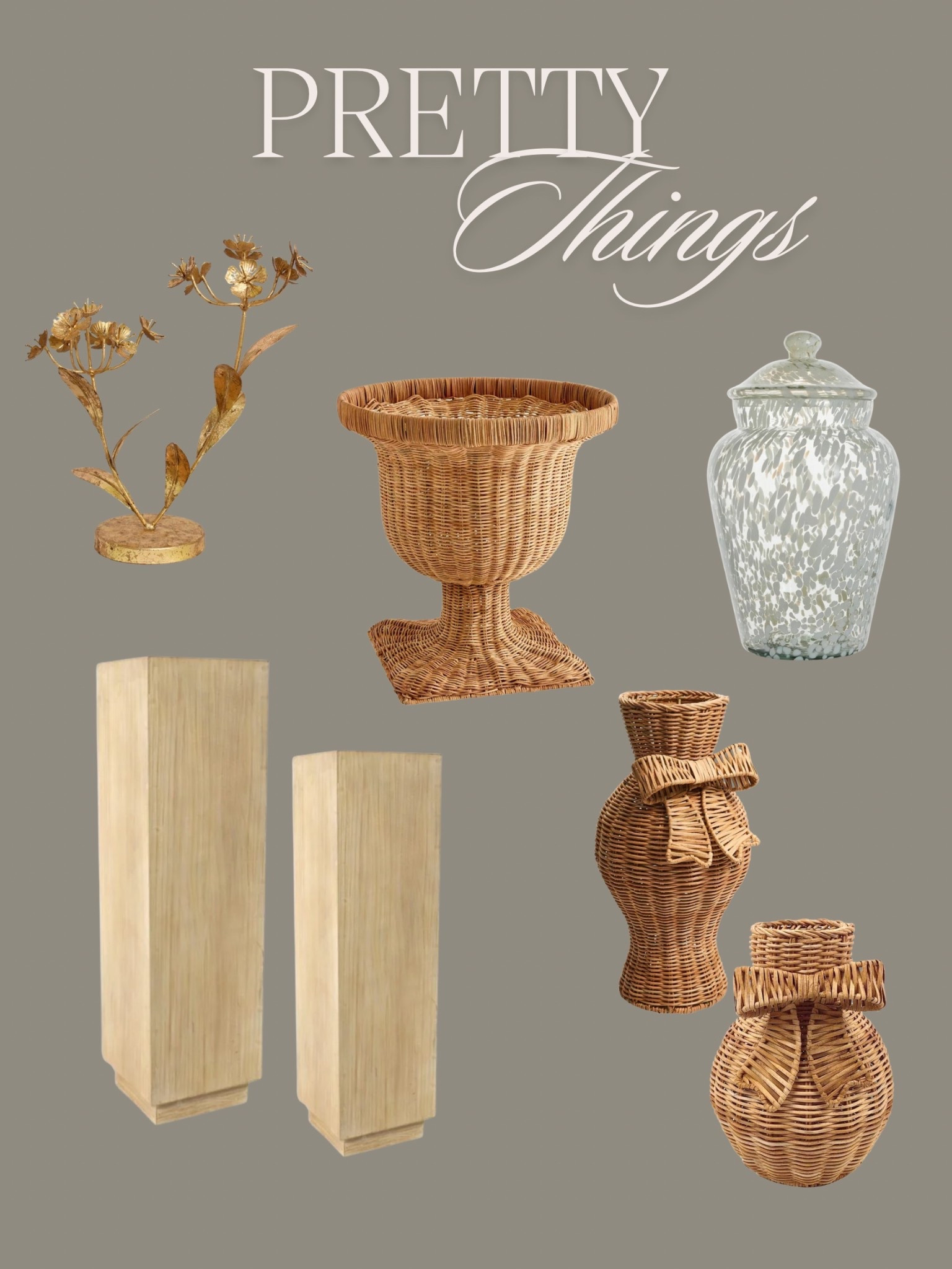 Pretty things I’m loving right now. 

Rattan vase, pedestal, decorative objects, ginger jar 

#LTKHome