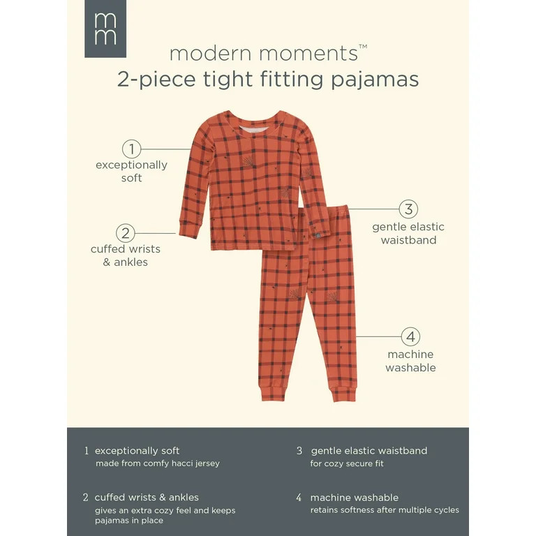 Modern Moments by Gerber Toddler Neutral Halloween Pajama Set, 2-Piece, Sizes 12M-5T | Walmart (US)