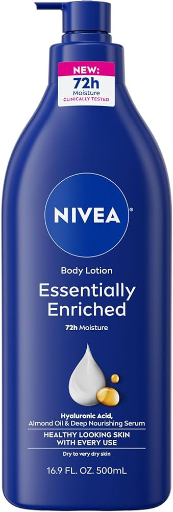 NIVEA Essentially Enriched Body Lotion for Very Dry Skin with Hyaluronic Acid, Almond Oil and Dee... | Amazon (US)