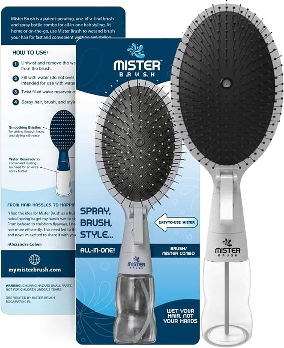 2-in-1 Hairbrush Mister – Innovative Hair Mist & Brushing Tool for Wet & Dry Hair Styling – N... | Amazon (US)