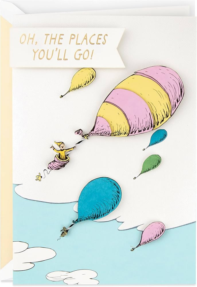Hallmark Dr. Seuss Congratulations Card or Graduation Card (Oh, the Places You'll Go!) Signature ... | Amazon (US)