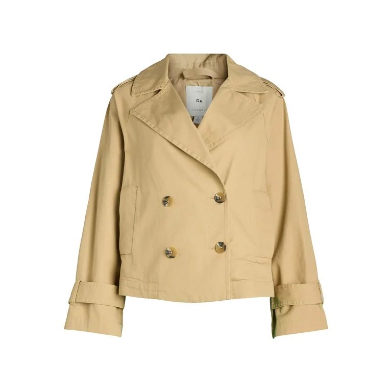 Free Assembly Women's Cropped Trench Coat, Sizes XS-XXL | Walmart (US)