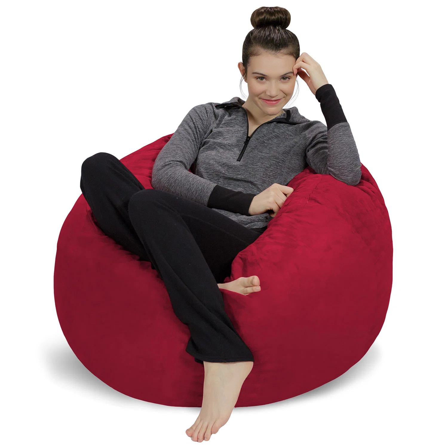 Bean Bag Chair - Shredded Foam Filled Round Pouf Chair - Plush, Ultra Soft Memory Foam Filled Bea... | Wayfair North America