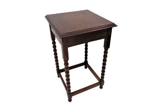 Wooden Side Table  Vintage English Tiger Oak Accent Table - Etsy | Etsy (US)