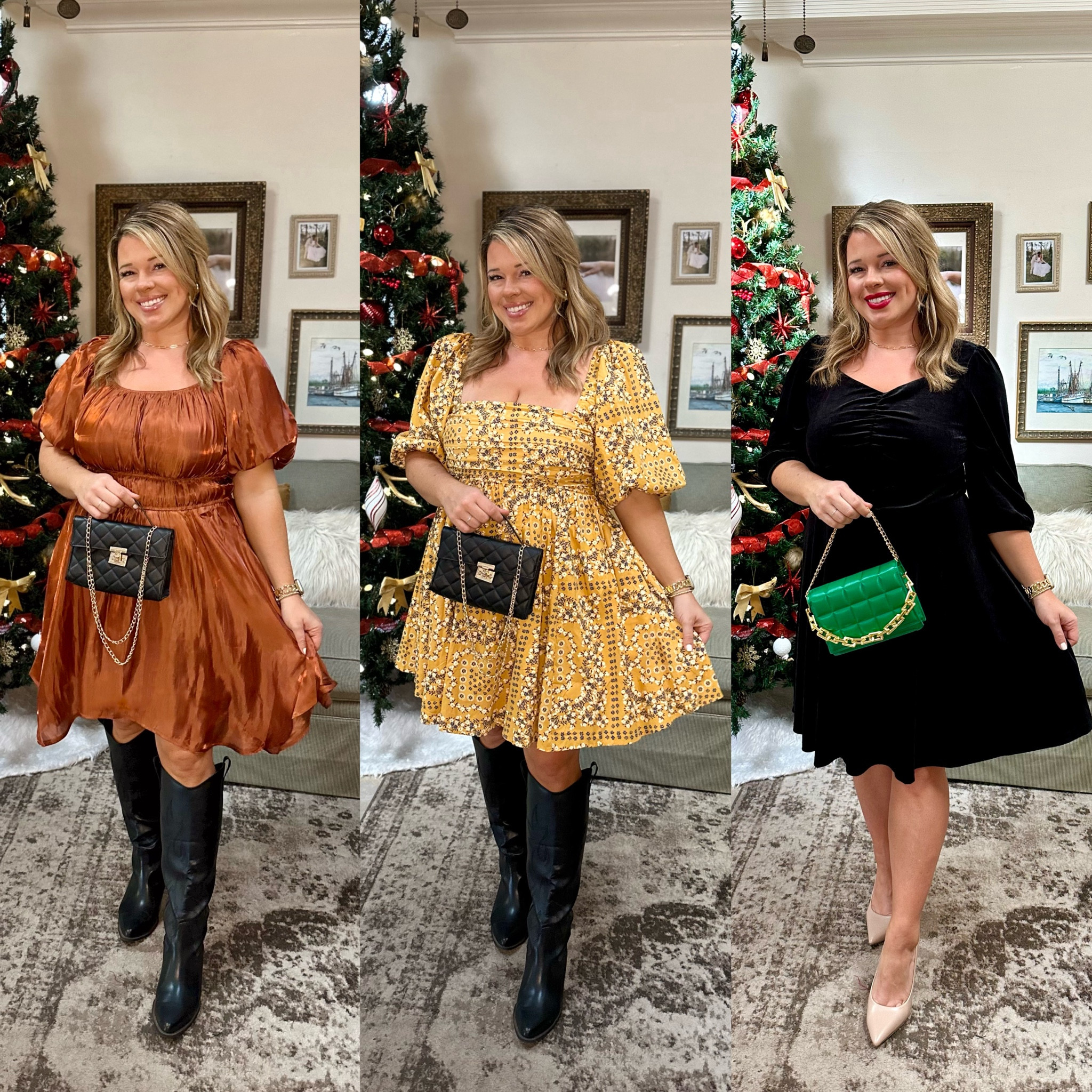 Puffy sleeve dresses part 2: A perfect dressfor the holidays!

Black dress: size xl but I could have sized down
Cooper dress: size xl
Golden dress: Size large and if you are in between sizes on this one you can size down


Amazon holiday dress
Amazon dresses
Abercrombie dress
Holiday outfits
Puffy sleeve dress
Christmas time
Midsize dresses#LTKmidsize

#LTKHoliday #LTKCyberWeek