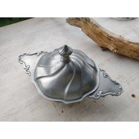 Antique Pewter Bowl With Lid, Bread, Soup, Handles | Etsy (US)