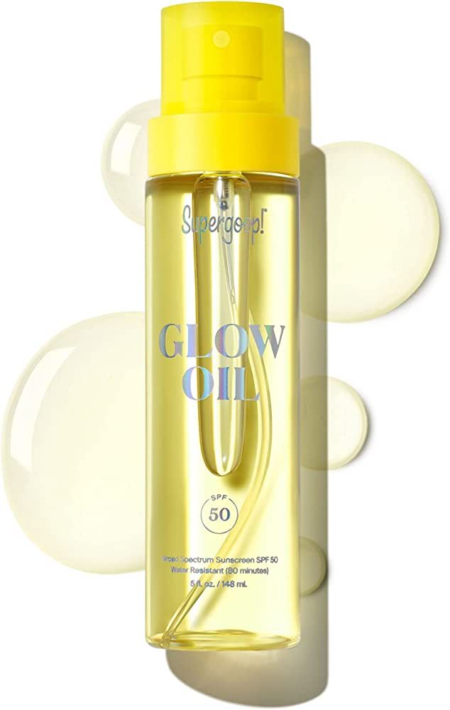 Supergoop! Glow Oil, 5.0 fl oz - SPF 50 PA++++ Hydrating, Nourishing Vitamin E Body Oil + Broad S... | Amazon (US)