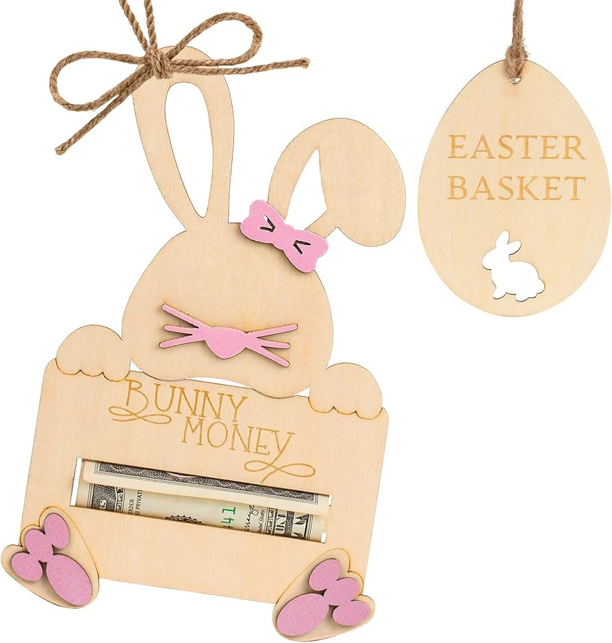 DINIZON Easter Bunny Money Holder For Cash Gift, Easter Basket Stuffers Gift Card Cash Holder Tag... | Amazon (US)