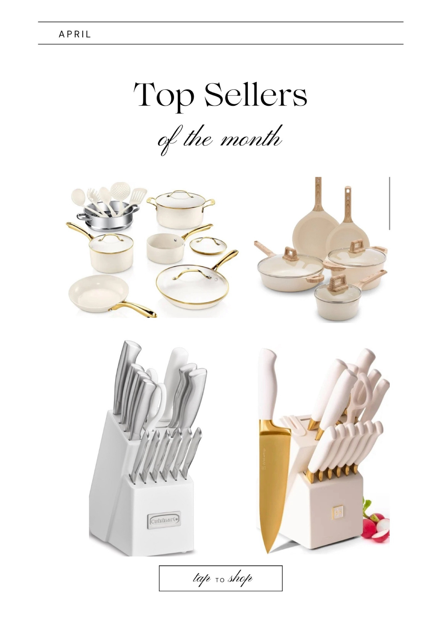 Gotham Steel 15 Pc Ceramic Pots and Pans Set Non Stick, Kitchen Cookware Sets, Pot and Pan Set, Ceramic Cookware Set, Non Toxic Cookware Set, Non Stick Pots and Pan Set Dishwasher Safe, Cream White

Cuisinart Block Knife Set, 15pc Cutlery Knife Set with Steel Blades for Precise Cutting, Lightweight, Stainless Steel Durable & Dishwasher Safe, White

#LTKFallSale #LTKHome #LTKSaleAlert