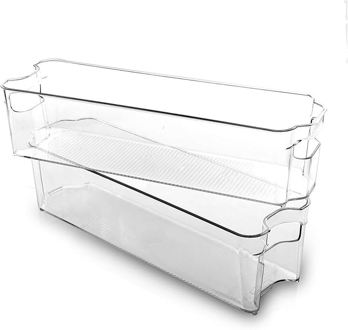 BINO Stackable Plastic Organizer Storage Bins, Small - 2 Pack - Pantry Organization and Storage R... | Amazon (US)