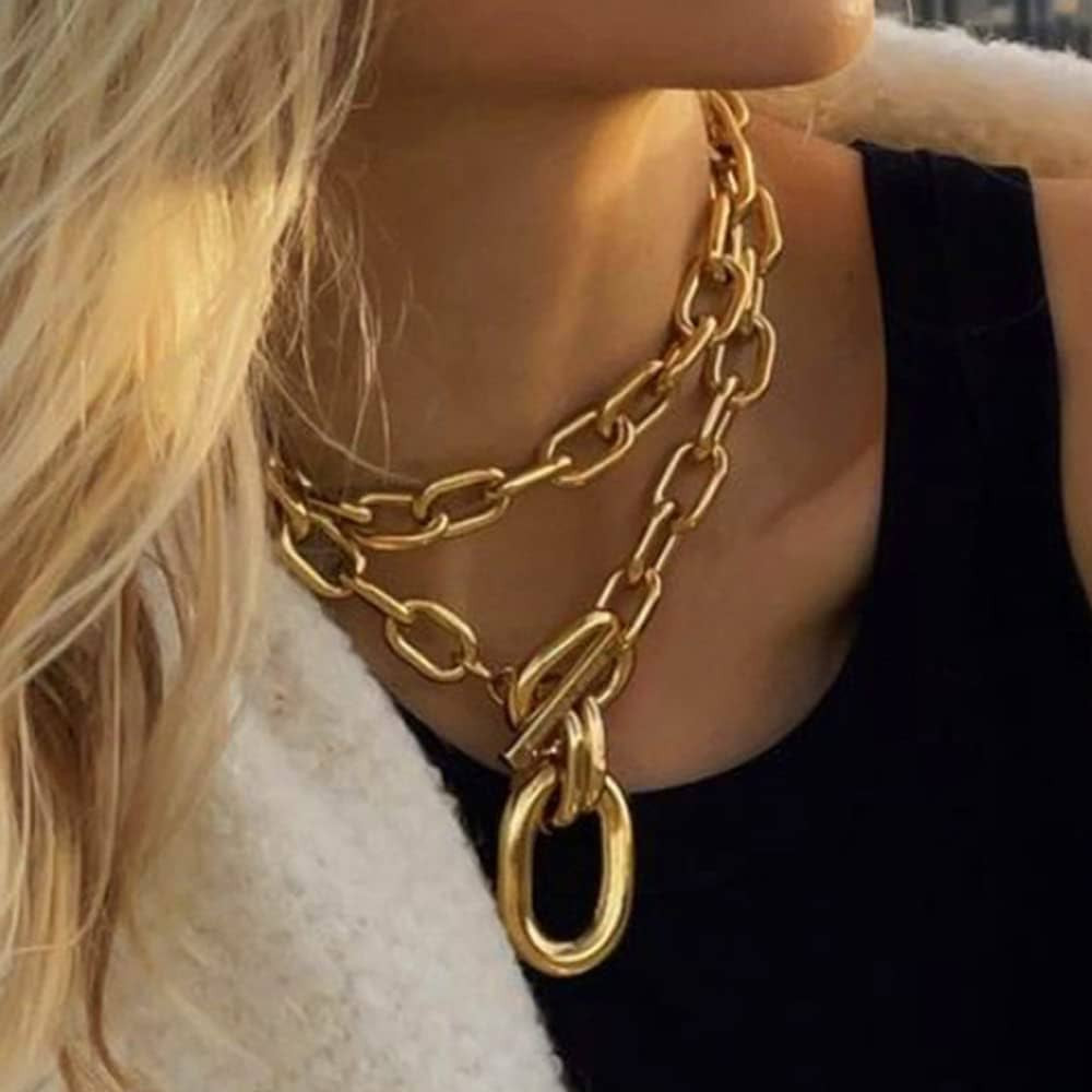 Rumtock Gold Paperclip Choker Necklaces OT Toggle Clasp Necklace for Women and Girls Nightclip Je... | Amazon (US)