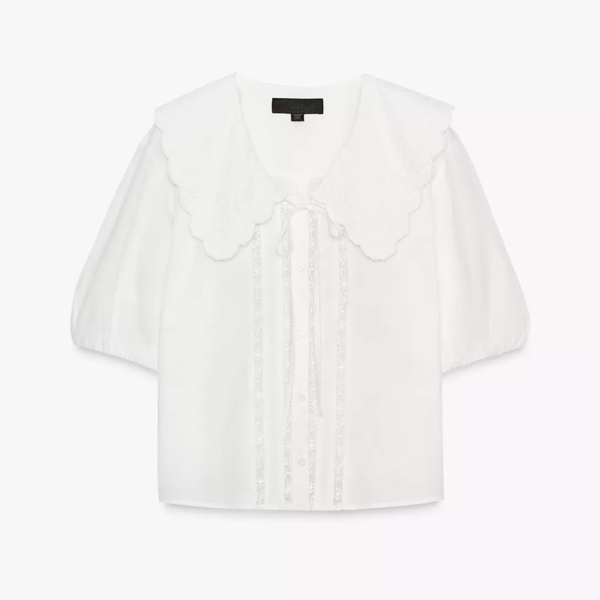 Peter Pan collar eyelet top 