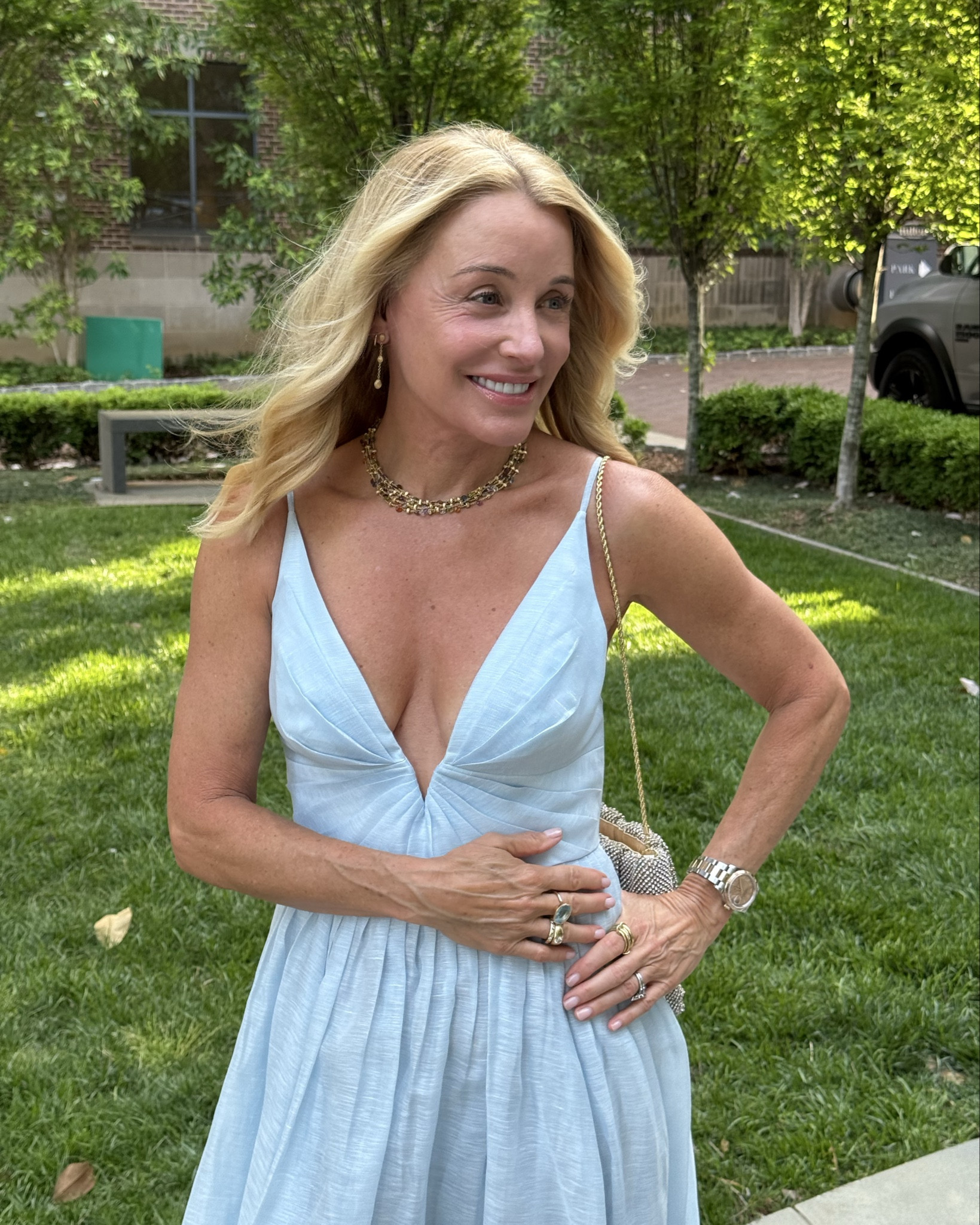 This dress makes me so happy!!  It is the perfect shade of blue  

#LTKParties #LTKOver40 #LTKWedding