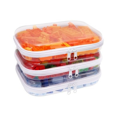 Aoibox Clear Hard Plastic Zipper Case 3pcs Set Transparent Double Zippers Pouch Organizer Bin Large 11x9.5x2 Medium 9.1x7x2 Small 7.5x4x2 | Target