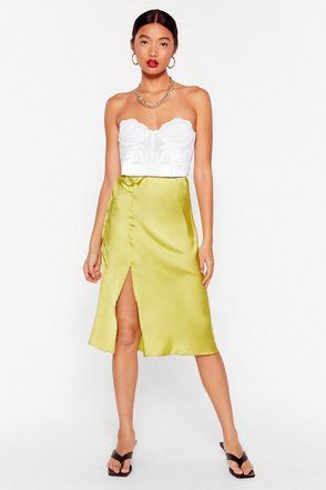 Slit the Mark Satin Midi Skirt | NastyGal (US & CA)