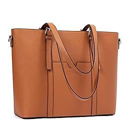 BROMEN Women Briefcase 15.6 inch Laptop Tote Bag Vintage Leather Handbags Shoulder Work Purses | Amazon (US)