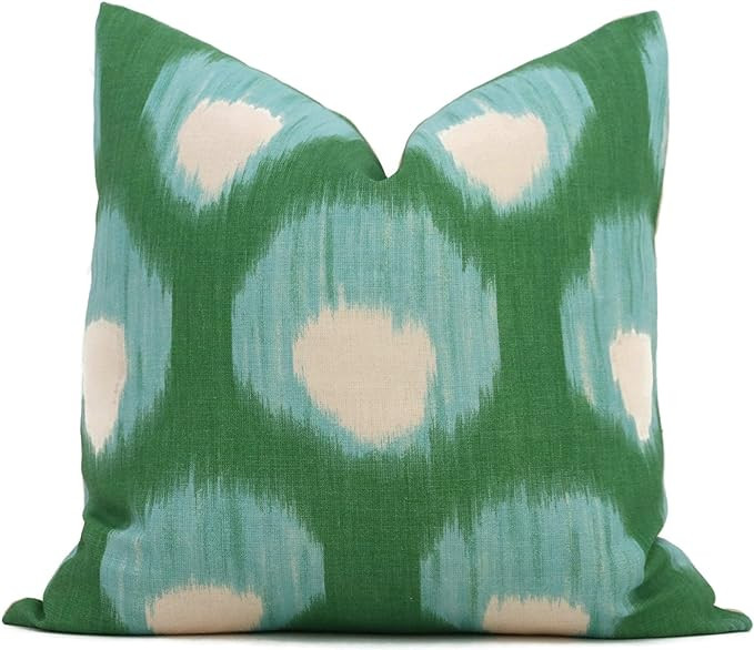 MangGou Flowershave357 Peter Dunham Peacock Green and Aqua Bukhara Decorative Pillow Cover 18x18 ... | Amazon (US)