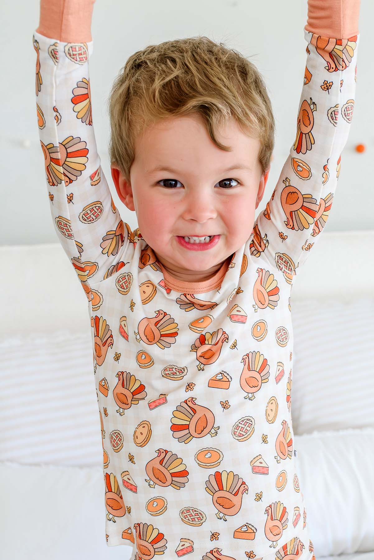 Thanksgiving Bamboo Two-Piece Pajama Set | Gobble Gobble | Caden Lane