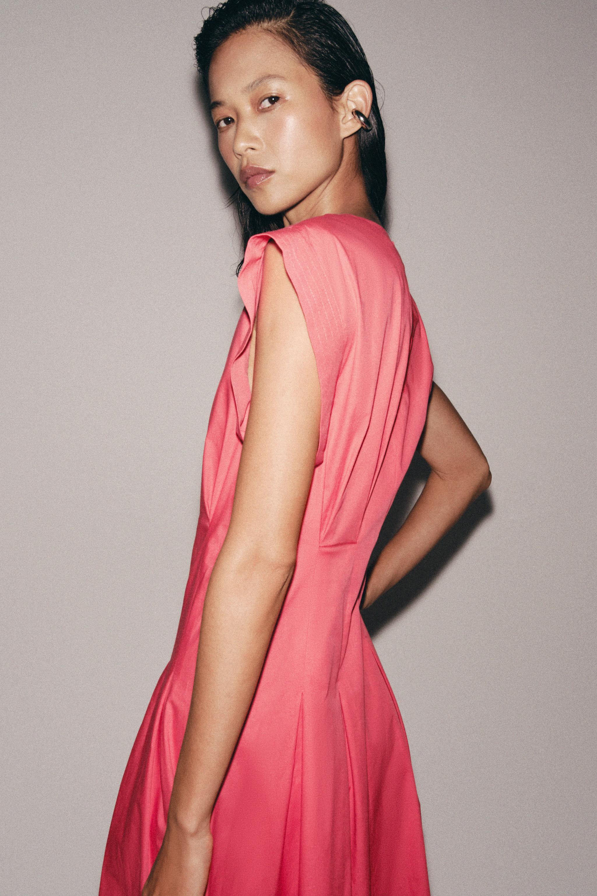 PLEATED POPLIN DRESS ZW COLLECTION | Zara US